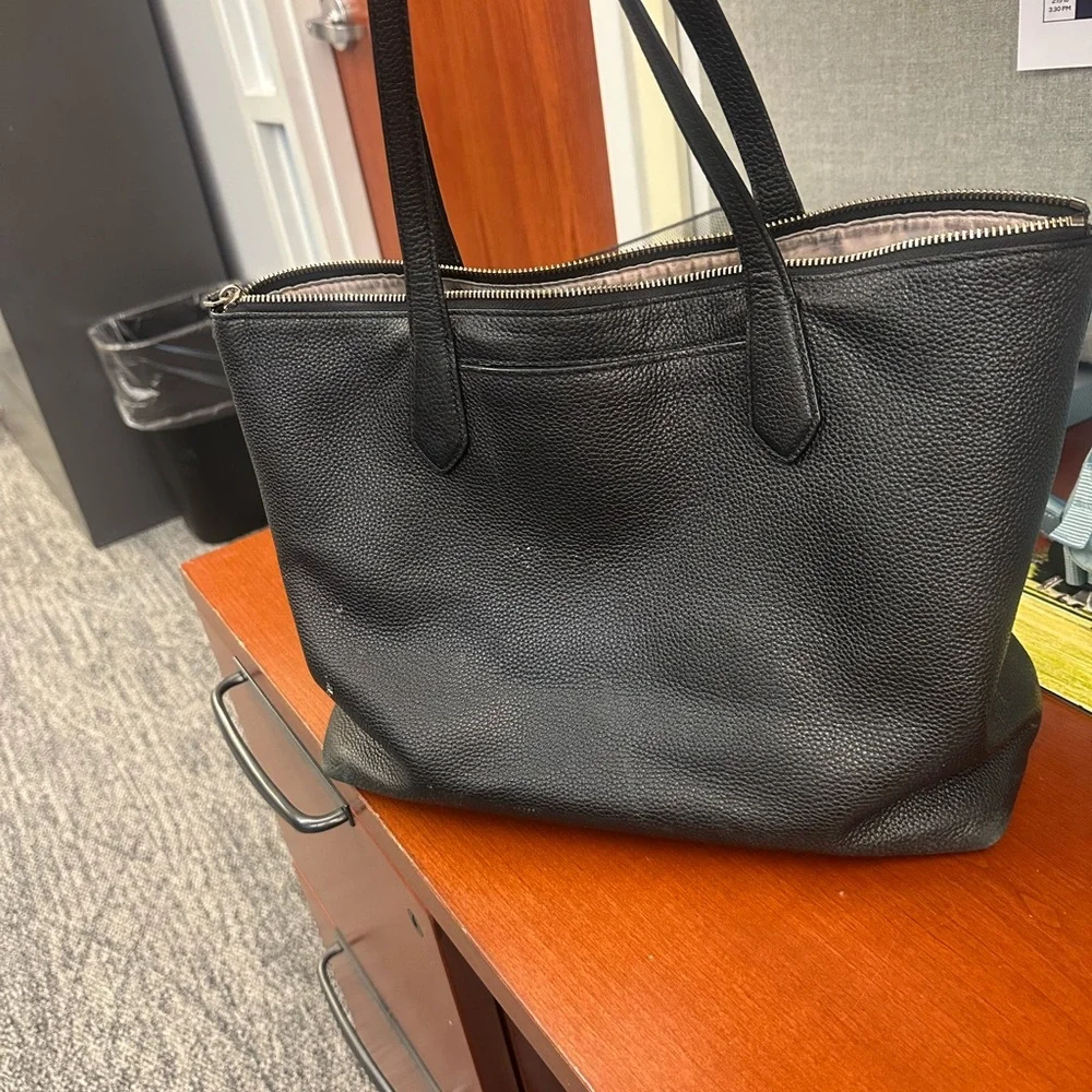 kate spade black pebbled leather tote